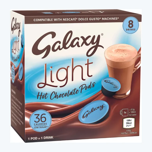 Galaxy - Dolce Gusto Compatible Capsules - Light Hot Chocolate - 8 Hot Chocolate Pods