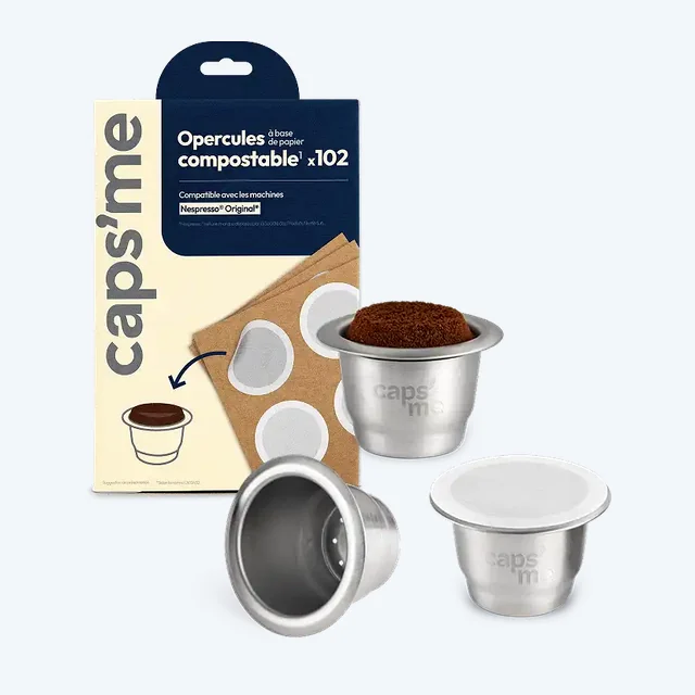 300 opercules & 3 capsules réutilisables & rechargeables en inox compatibles Nespresso®