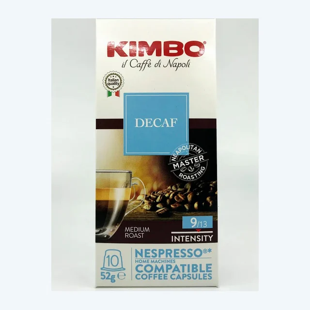 Kimbo Decaf (#9) - Espresso Capsules - 10 Capsules - Compatible with Nespresso® Machines