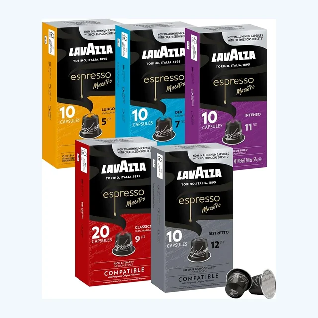 Lavazza Espresso Variety Pack, Box of 60 Nespresso Capsules