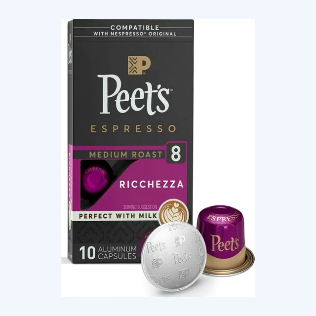 Peet's Coffee Ricchezza, Box of 10 Nespresso Capsules