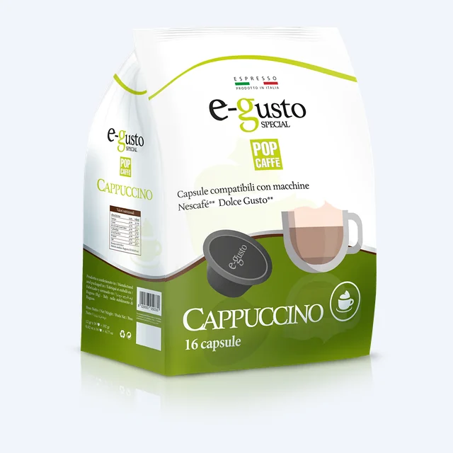 Bevande Pop Caffe Compatibile Dolce Gusto E-Gusto Cappuccino 16pz